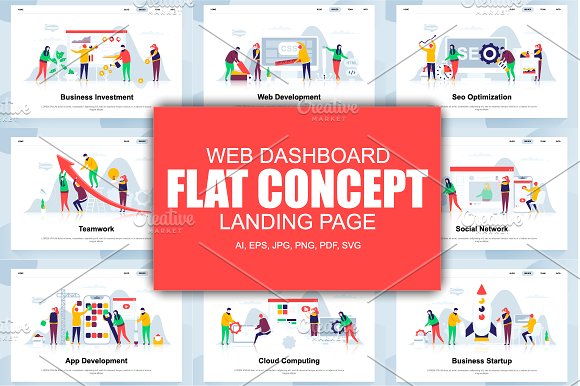 flat concept web design vector elements