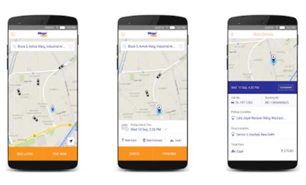 Best Taxi Booking Apps in India for Android Mega Cabs