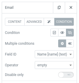 conditional logic form with elementor