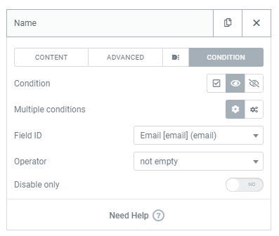 Dynamic Content Elementor Form Condition
