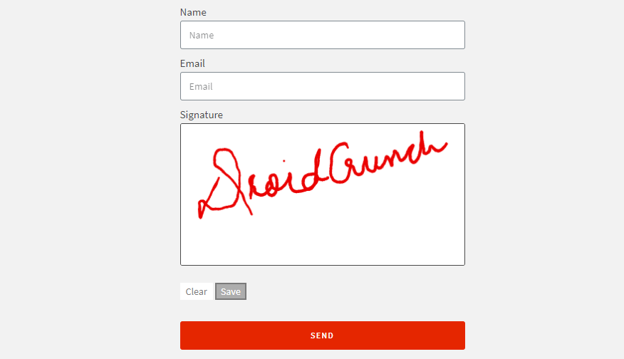 Signature field for Elementor Form
