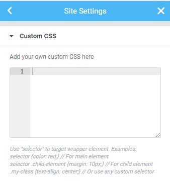 Custom CSS in Elementor Plugin