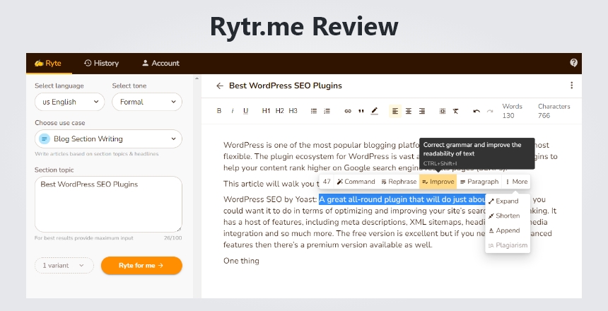 Rytr.me Review, Features, Pricing