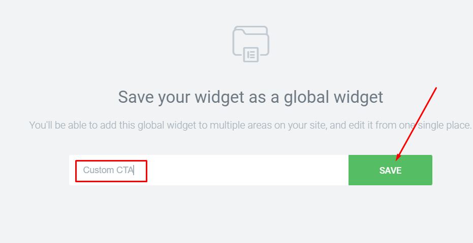 Save Global Widget as a Template