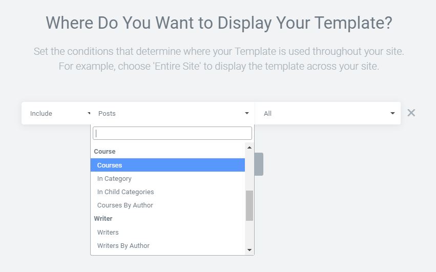 Template Display Conditions in Elementor Pro