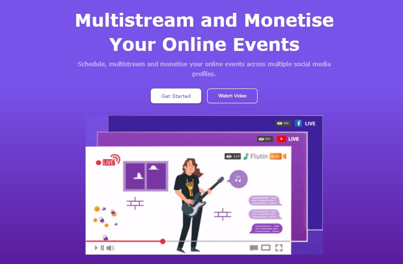 Flutin Live Multistream and Monetise Online Events
