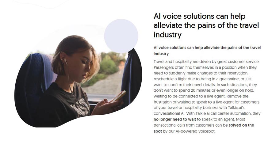 Talkie AI Voice Solution for Travel and Hospitality