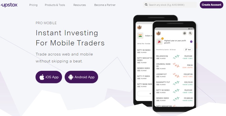 Upstox Pro Stock Trading App