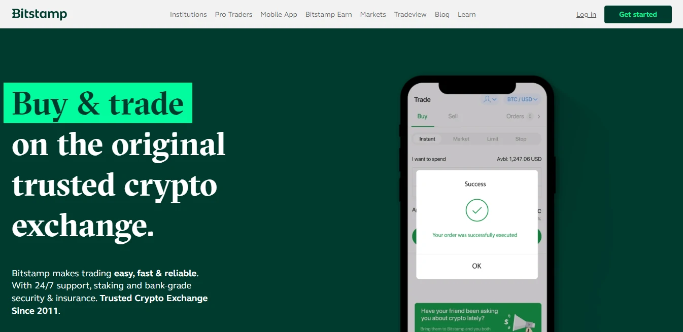 Cryptocurrency Trading App Bitstamp