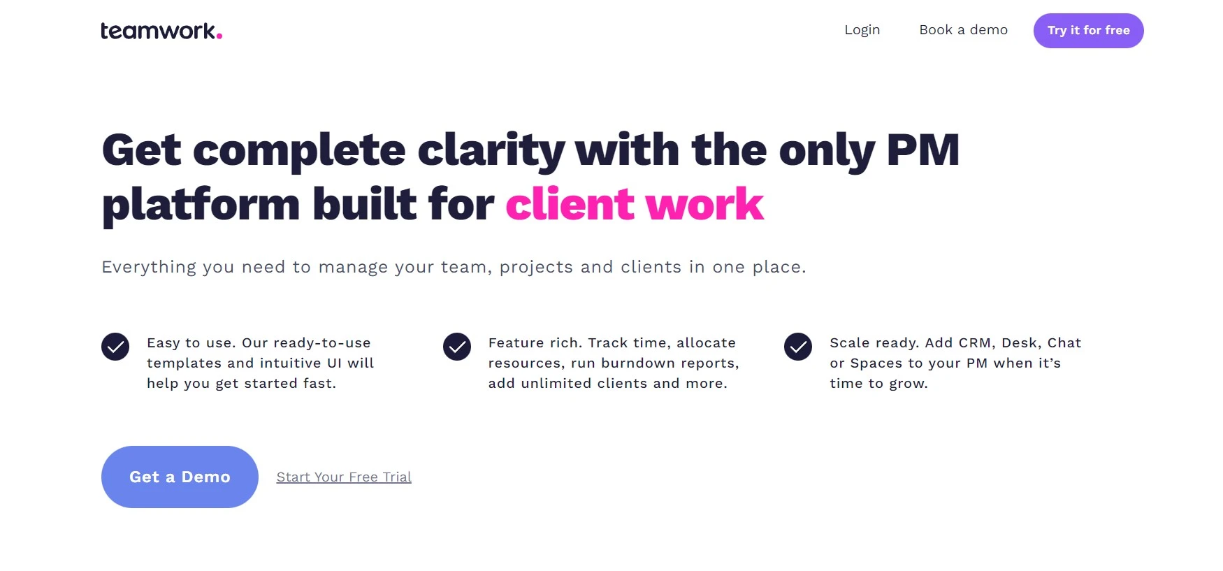 Teamwork project management tool