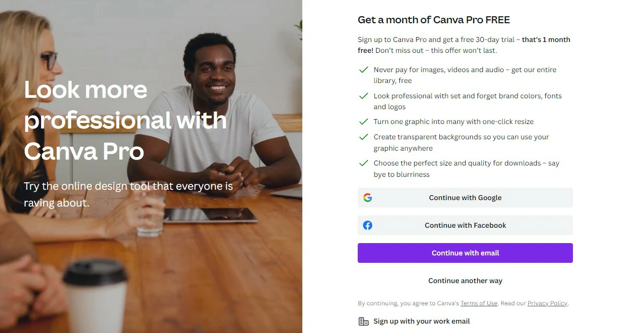 Canva 30 Days free trial
