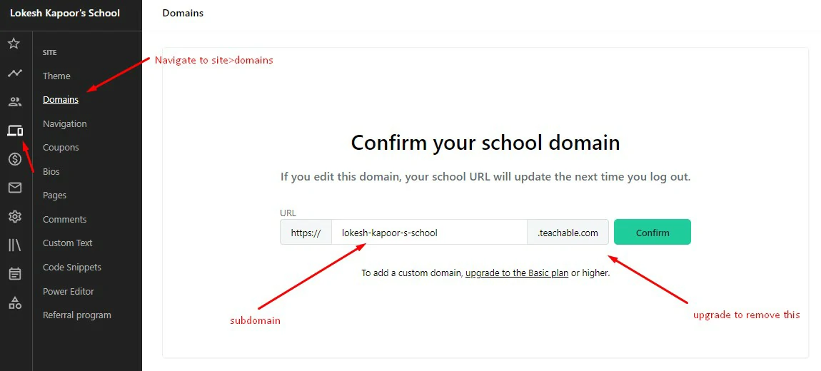 Teachable Domain
