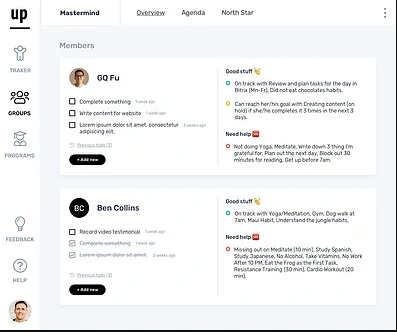 Upcoach Feature Accountability Tools