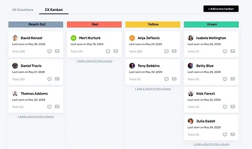 Upcoach Feature Client Management