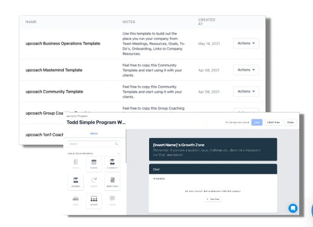 Upcoach Feature Program Creation