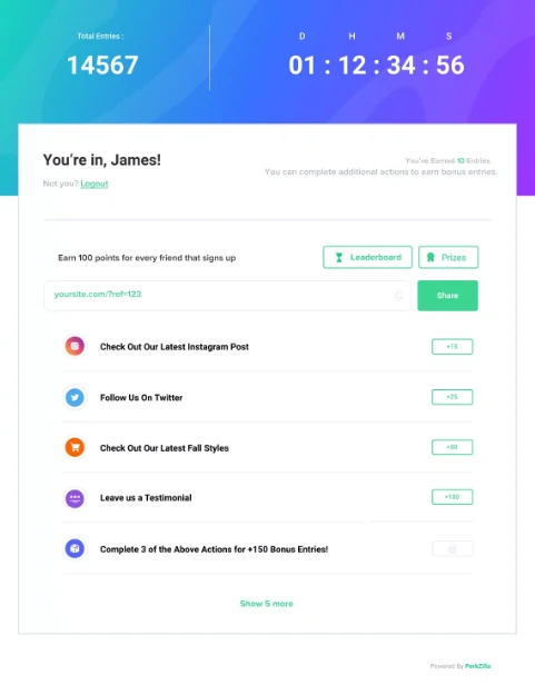 PerkZilla Feature Increase Engagement
