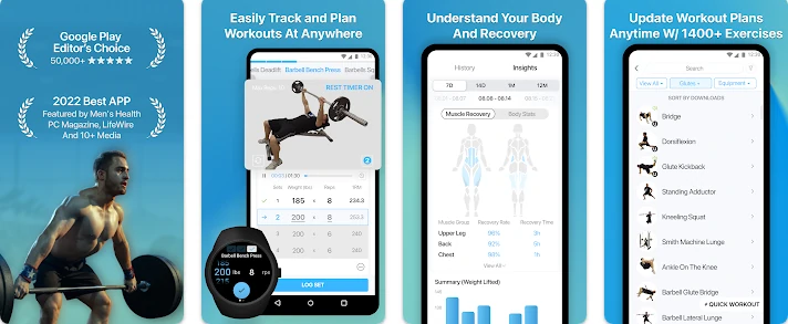 10 Best Fitness Bodybuilding Apps JEFT Workout Plan Gym Log Tracker