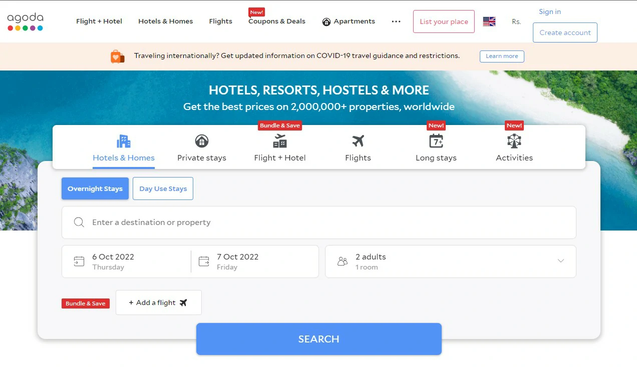 Agoda Hotel Booking App in India