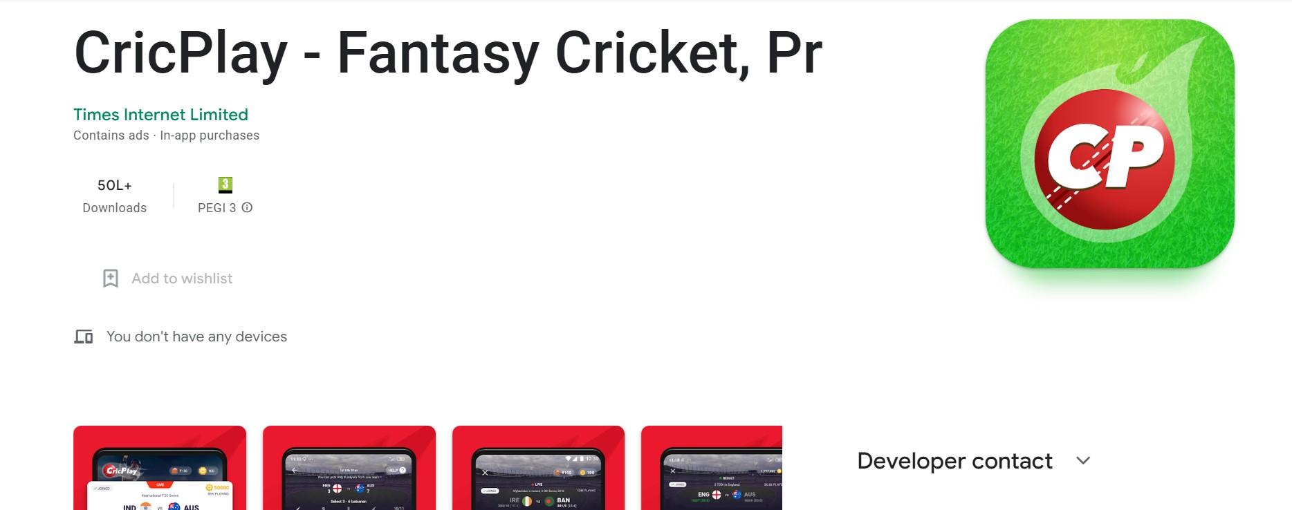 CricPlay  Fantasy Cricket AppHomePage
