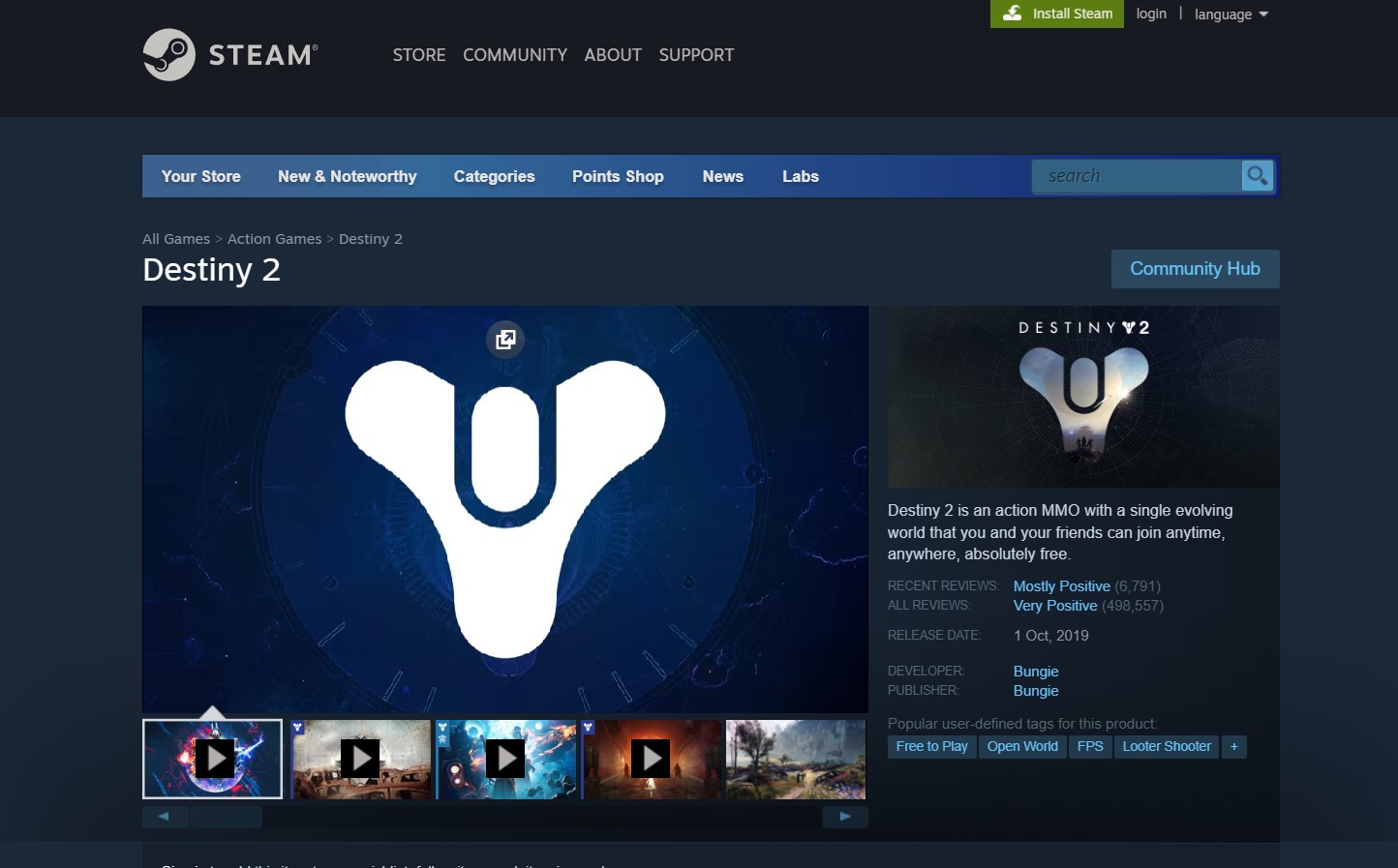 Destiny 2 free game on steam