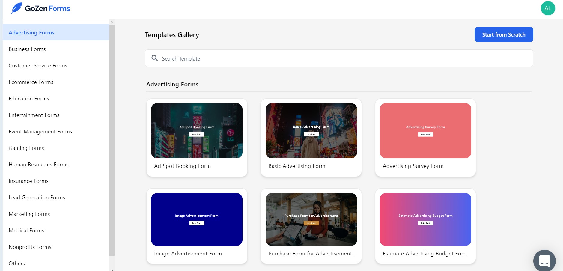 Gozen form templates