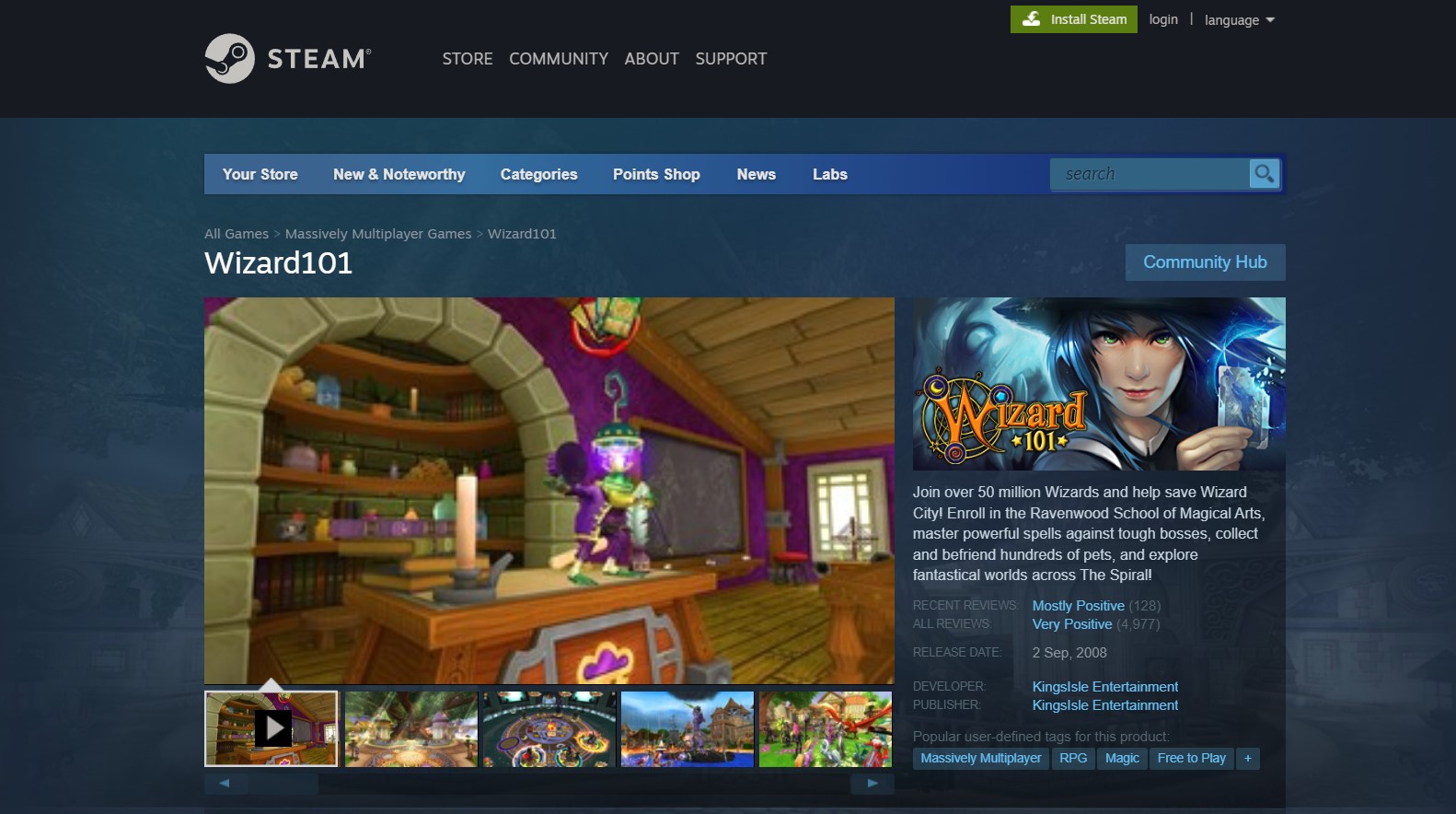 Wizard101 free game on steam