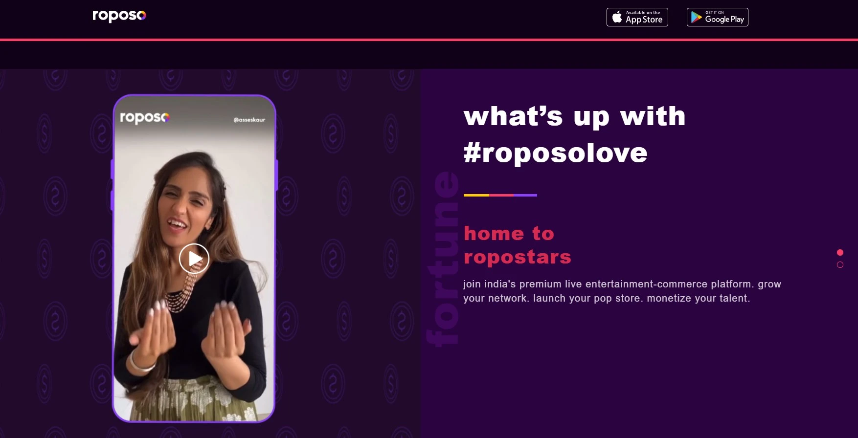 Roposo live video application