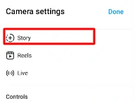 Select the Story option.