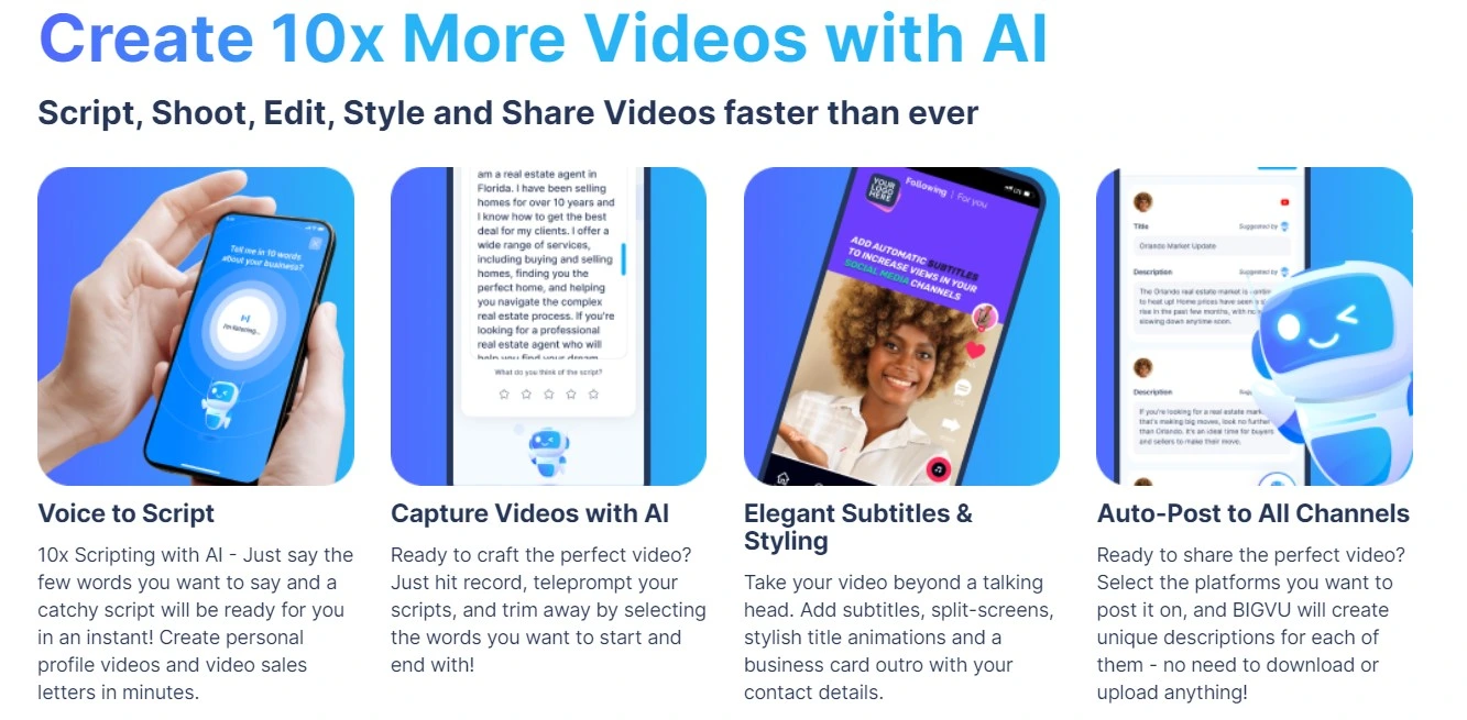 Bigvu is an ai powered video making tool