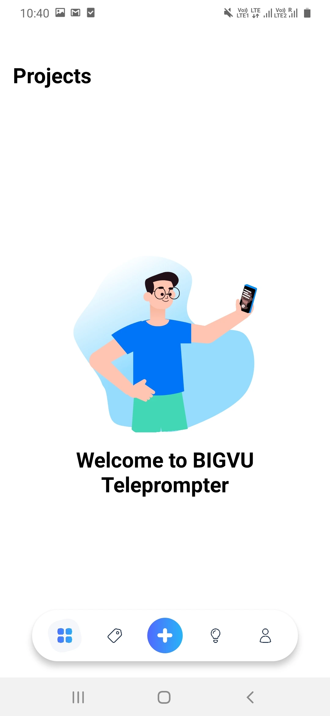 Bigvu start recording your video