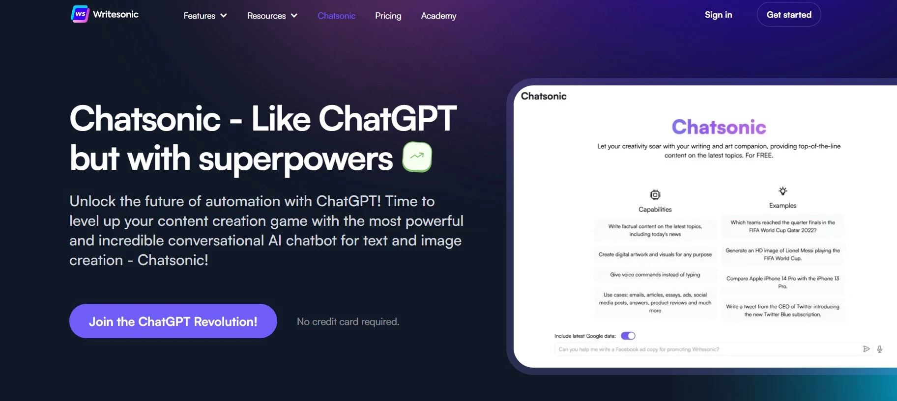 Chatsonic like chatgtp with superpowers