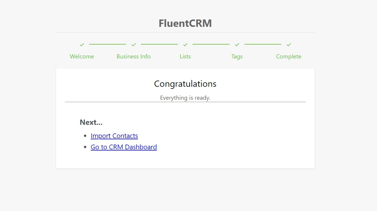 Fluent crm start using