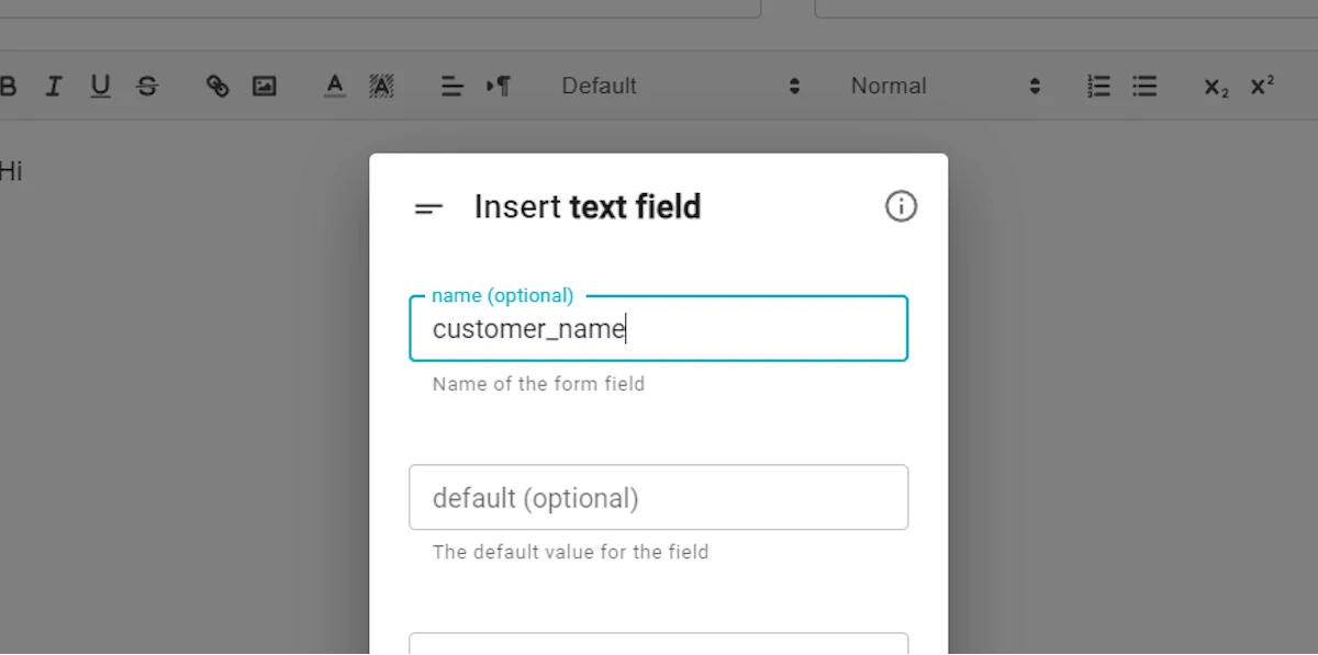Give Text Field a Name in Text Blaze