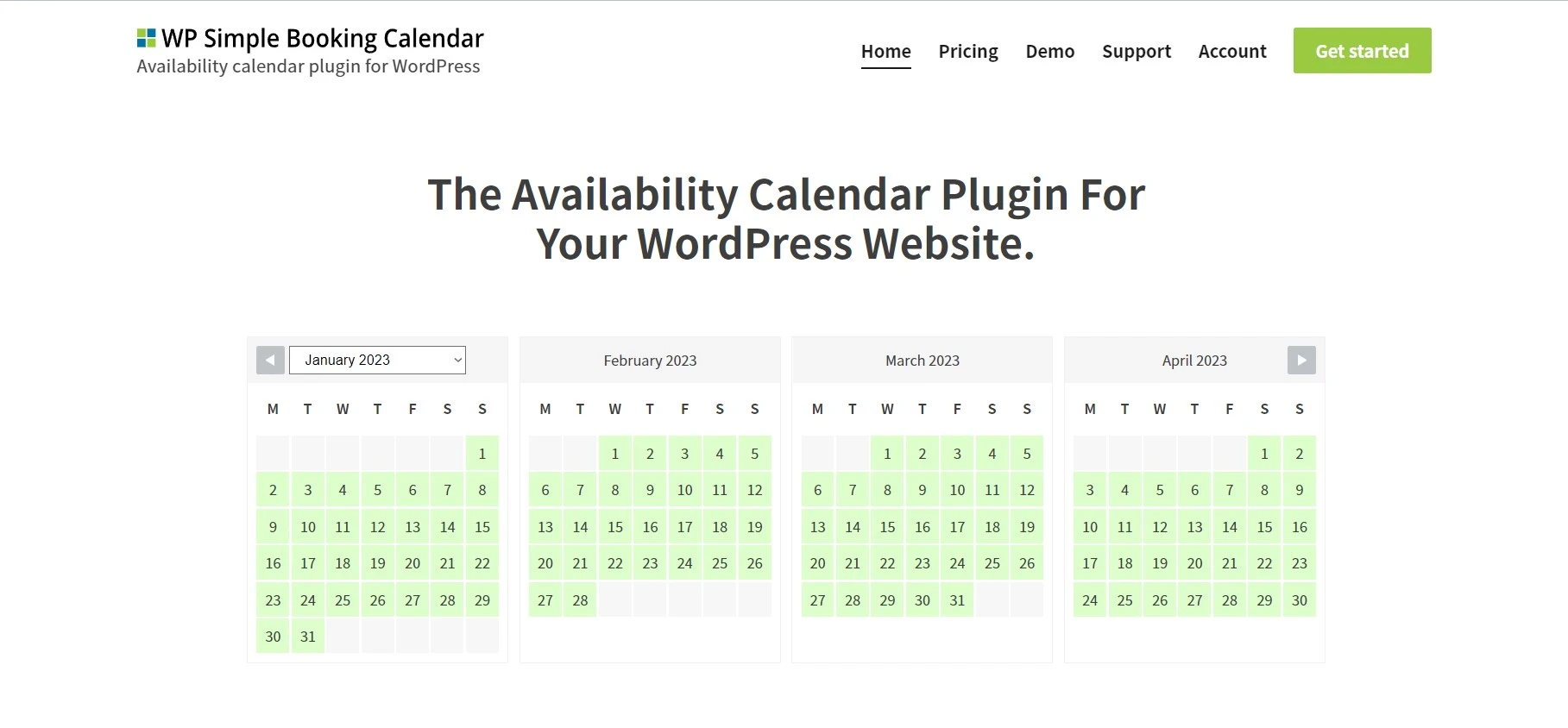 WP simple booking calendar plugin