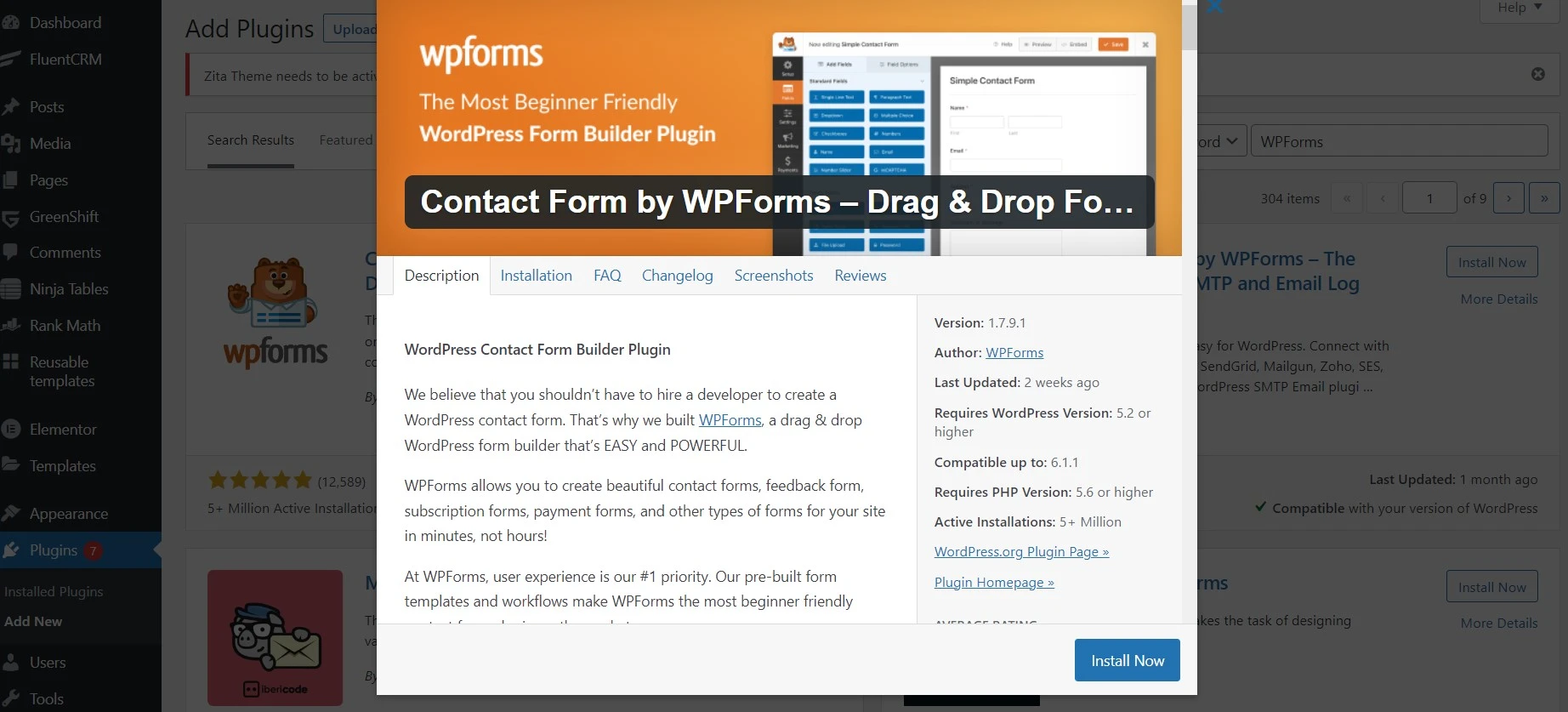 Wpforms installation