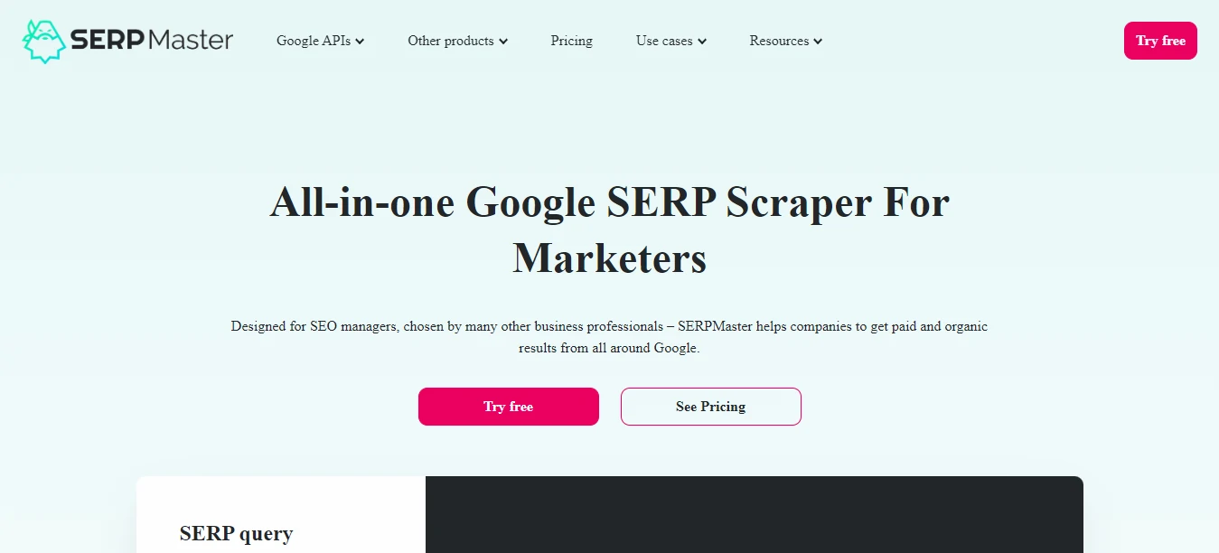 Best SERP APIs SERPMaster