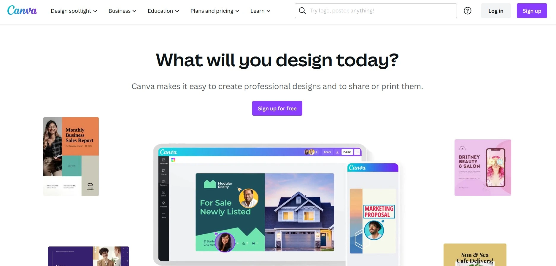 Canva lets you create professional designs