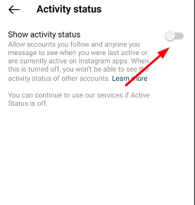 Disable Show activity status