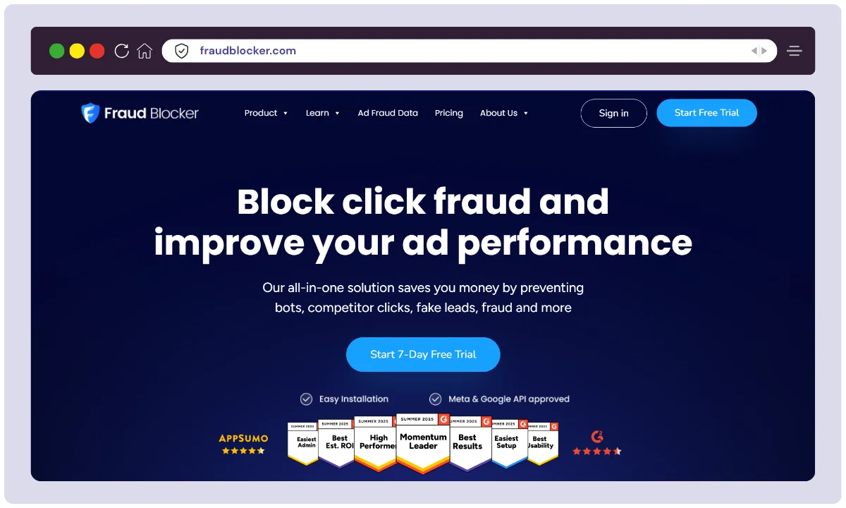 Fraud Blocker HomePage Overview