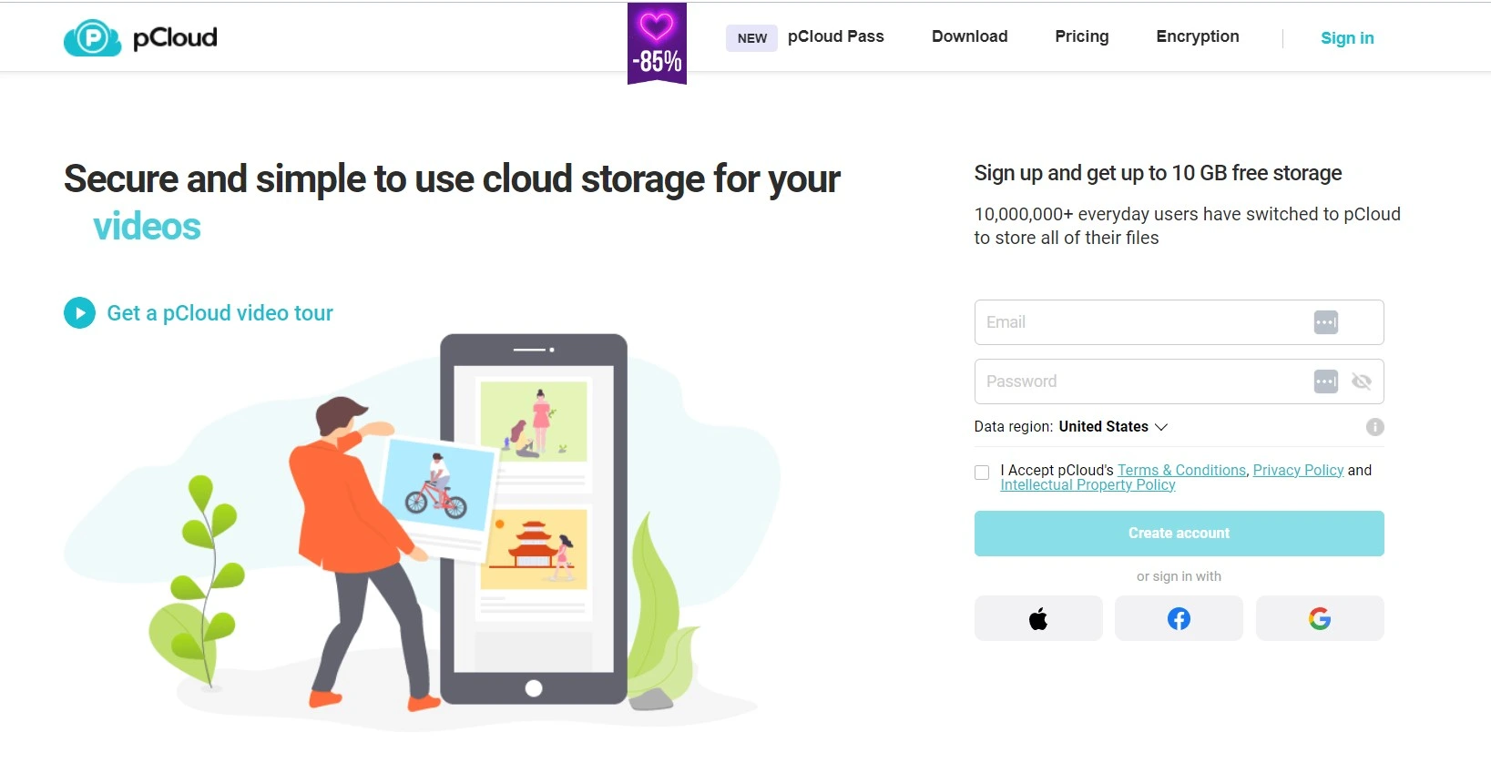 Pcloud secure cloud storage