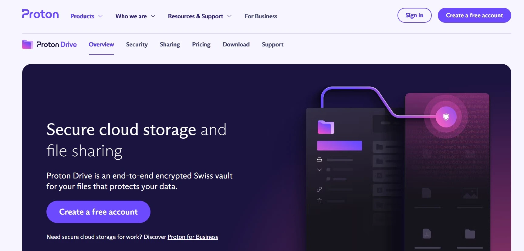 Proton drive encrypted cloud storage and file sharing platform