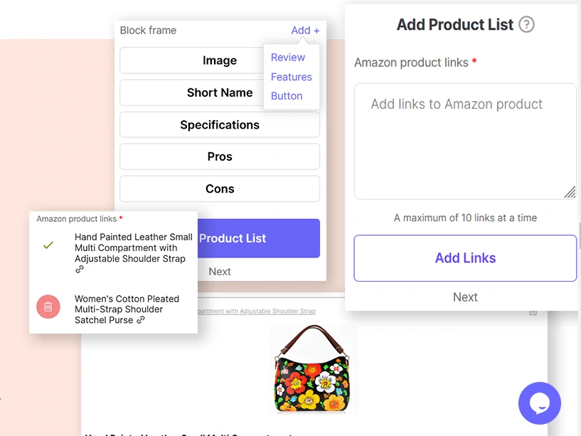 SEOWriting.AI Features Adding Amazon Product List
