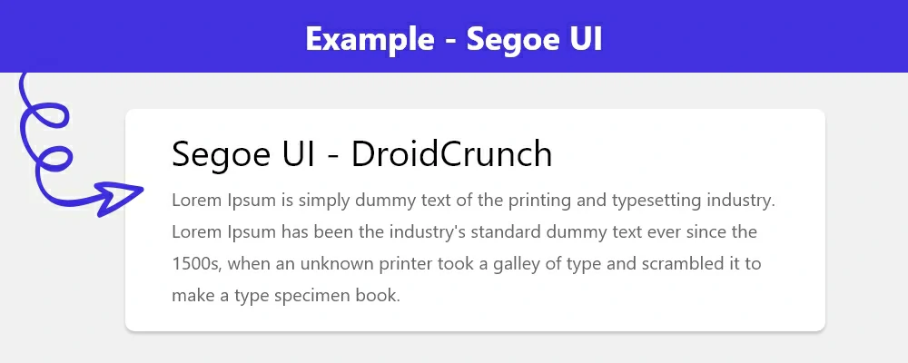 Best Fonts for Websites - Segoe UI