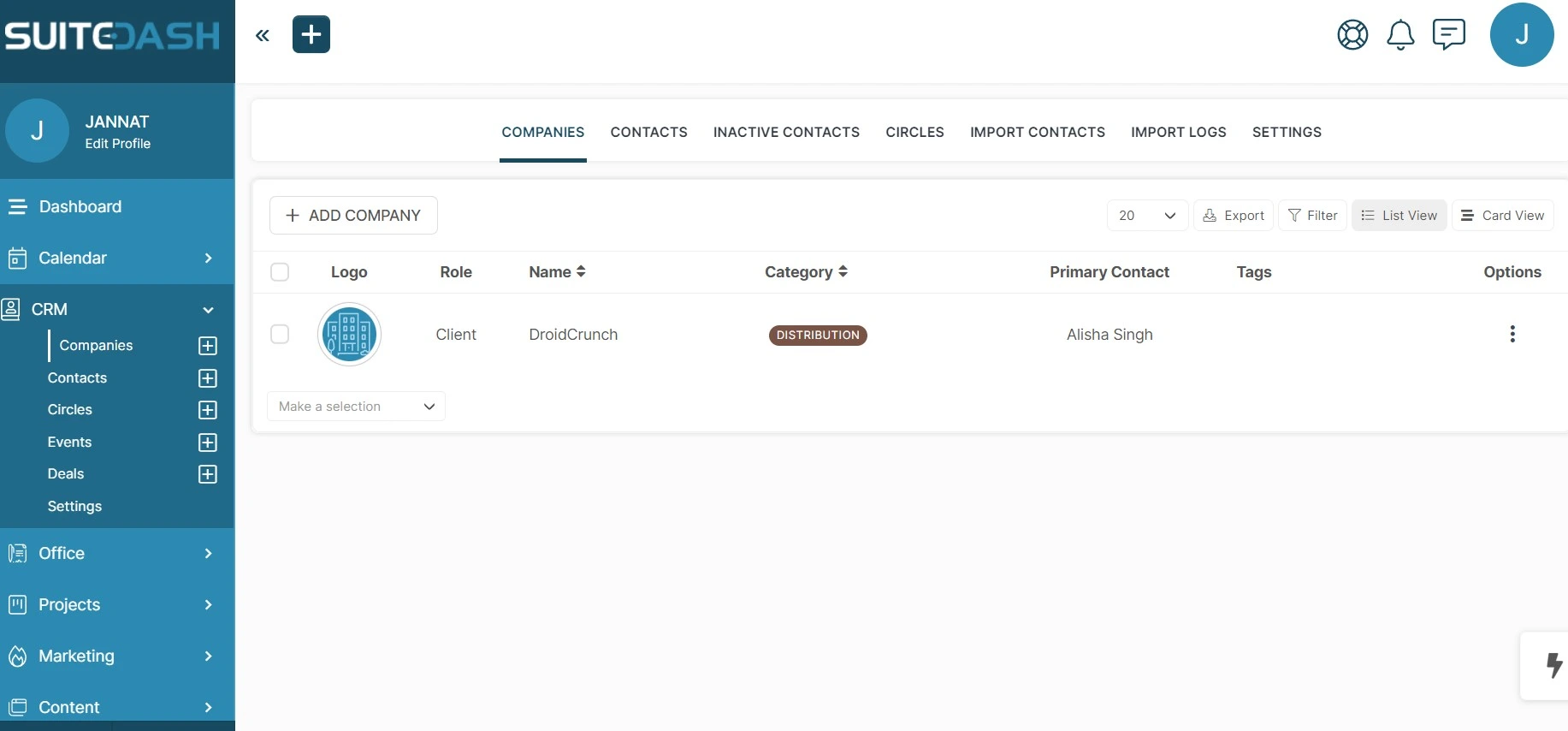 Suitdash client details