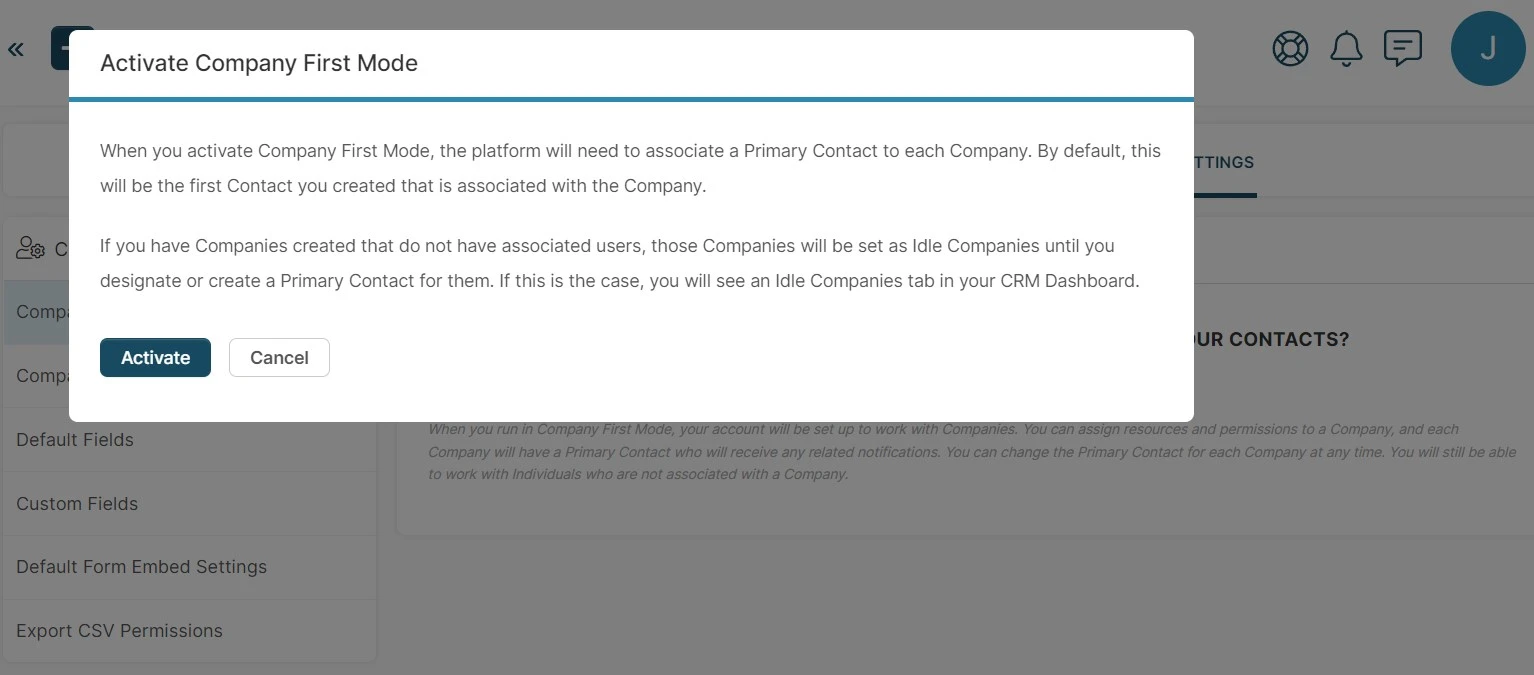 Suitedash company first mode activation