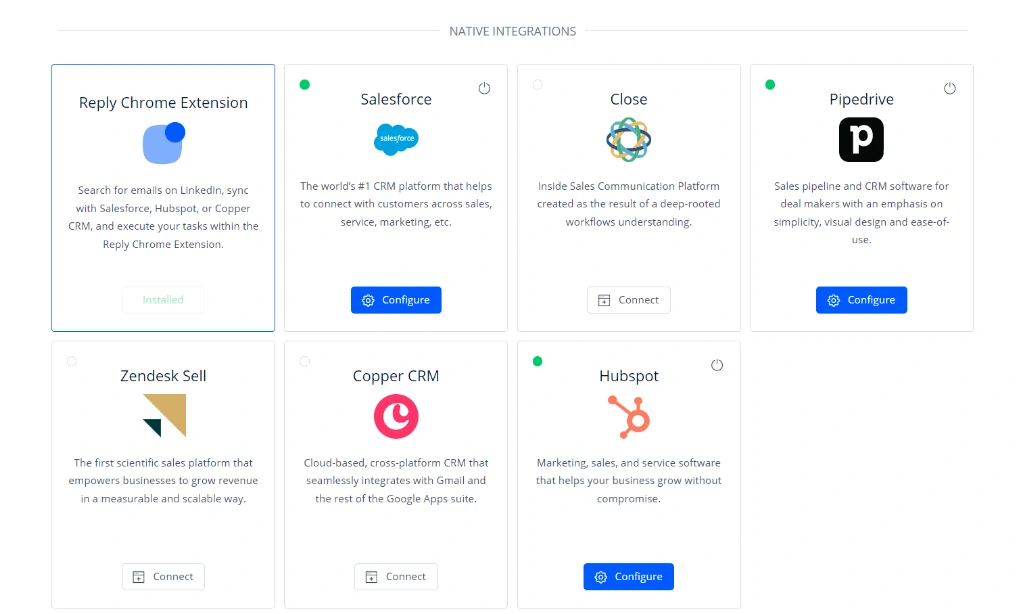 Reply.io Products Integrations
