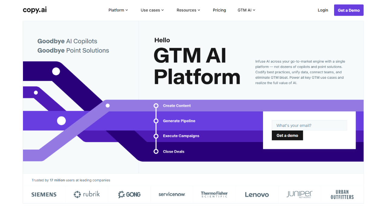 Copy AI Homepage Overview
