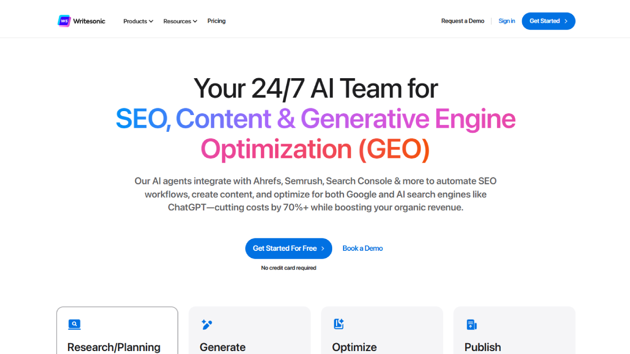 Writesonic Homepage Overview