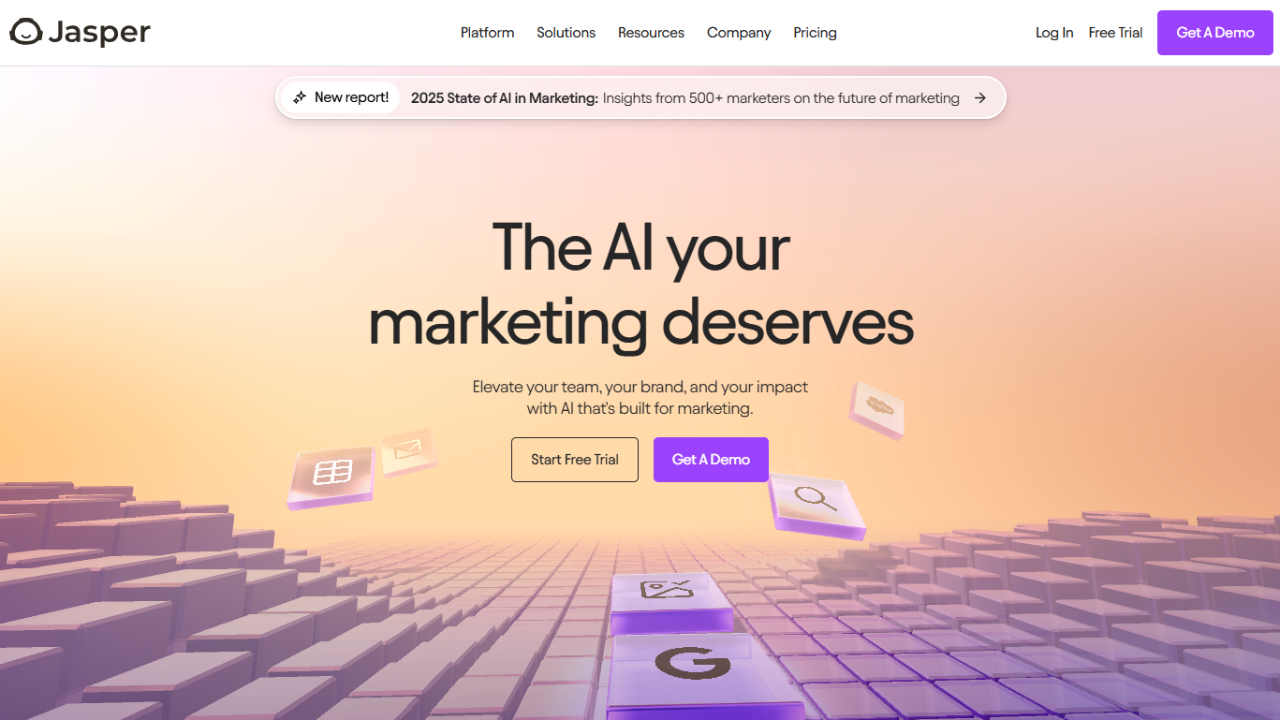 Jasper AI Homepage