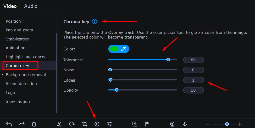 Chroma Key Feature in Movavi Video Editor